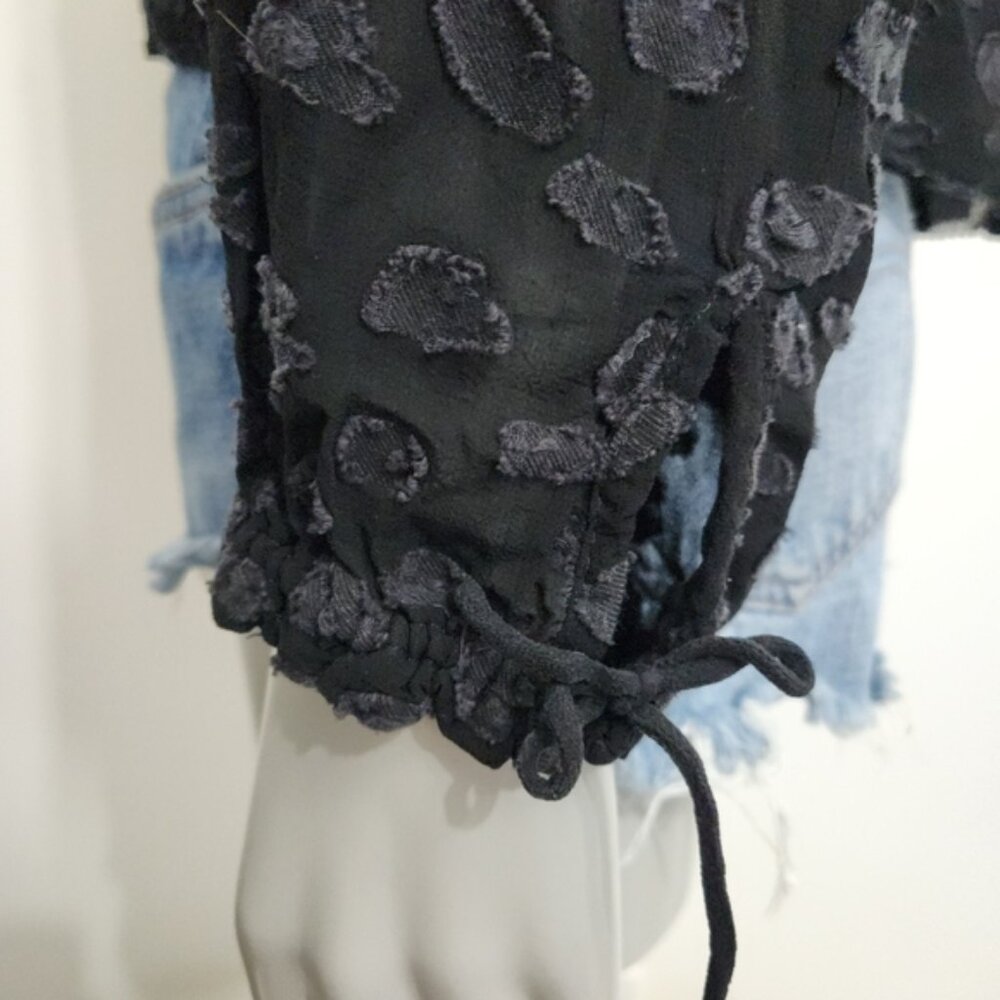 Aritzia X Wilfred Black Lourdes Collared Long Sleeve Sheered Blouse Size S - Picture 9 of 13